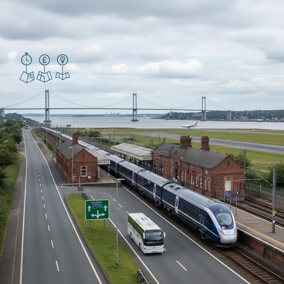 Londra–Hull tren ve otobüs ulaşımı için rehber harita
