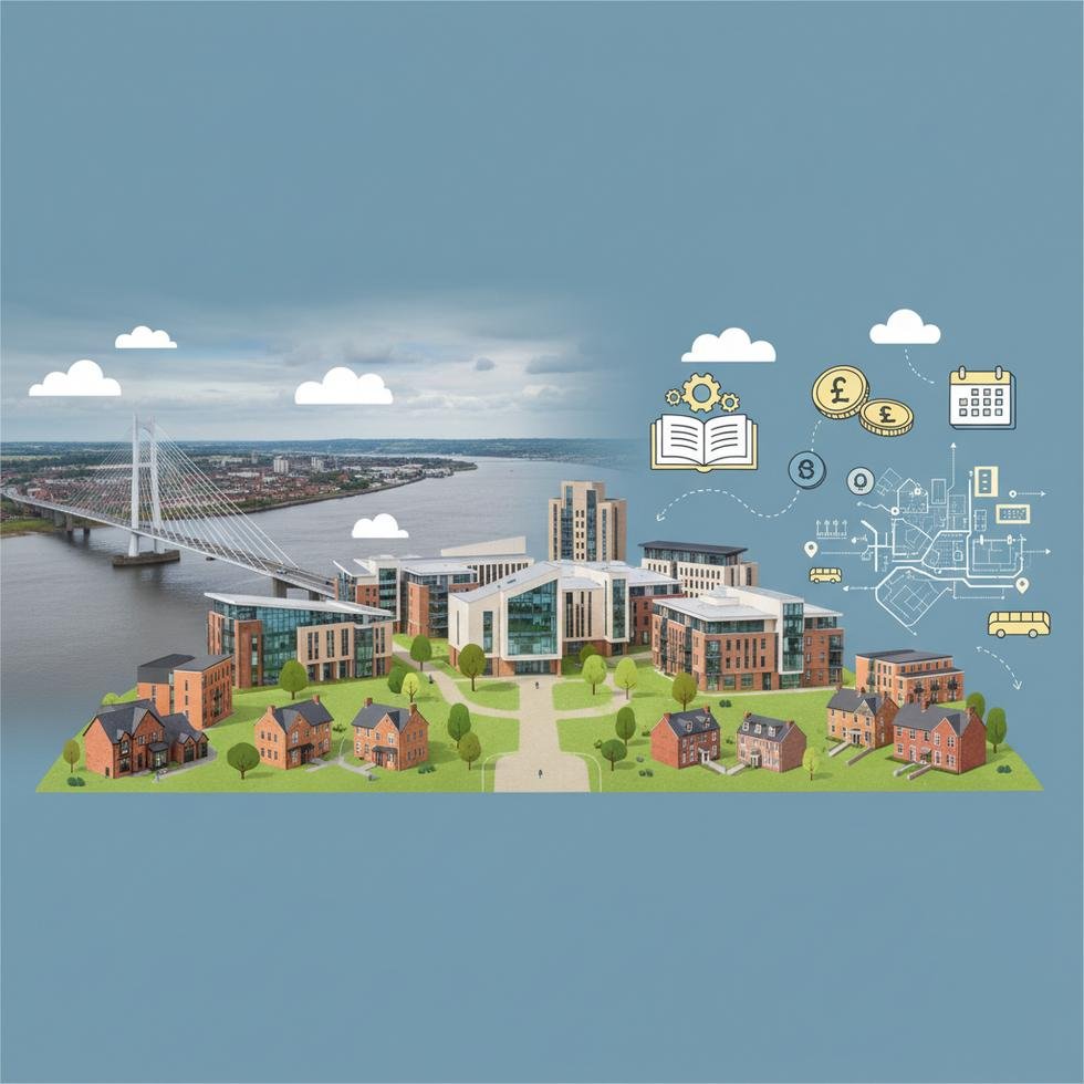 Hull şehir merkezinde yaya yürüyüş yolu ve tarihi binalar