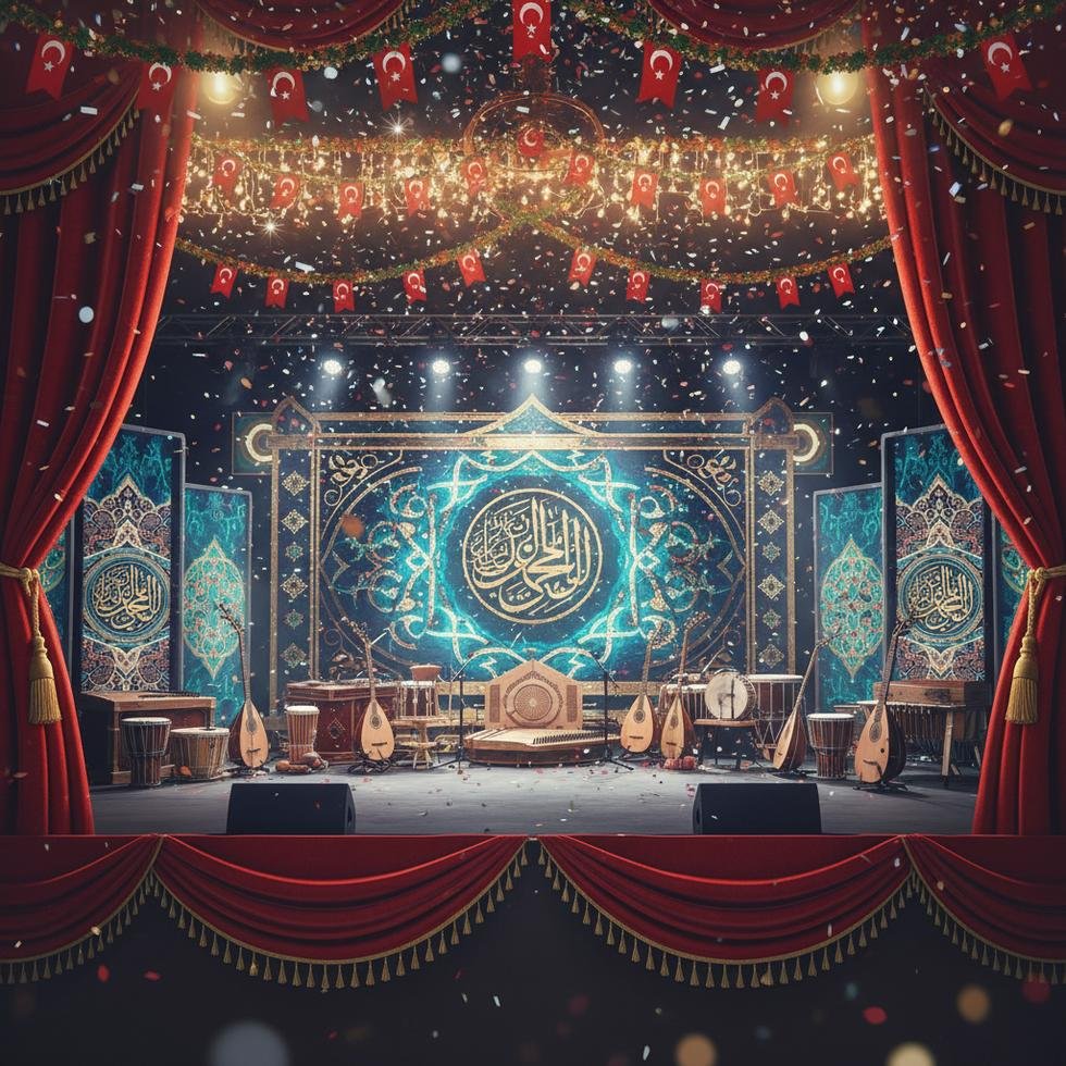 Ibo Show 2026 yilbasi ozel sahnesinde ünlü Türk sanatçılar konser verirken