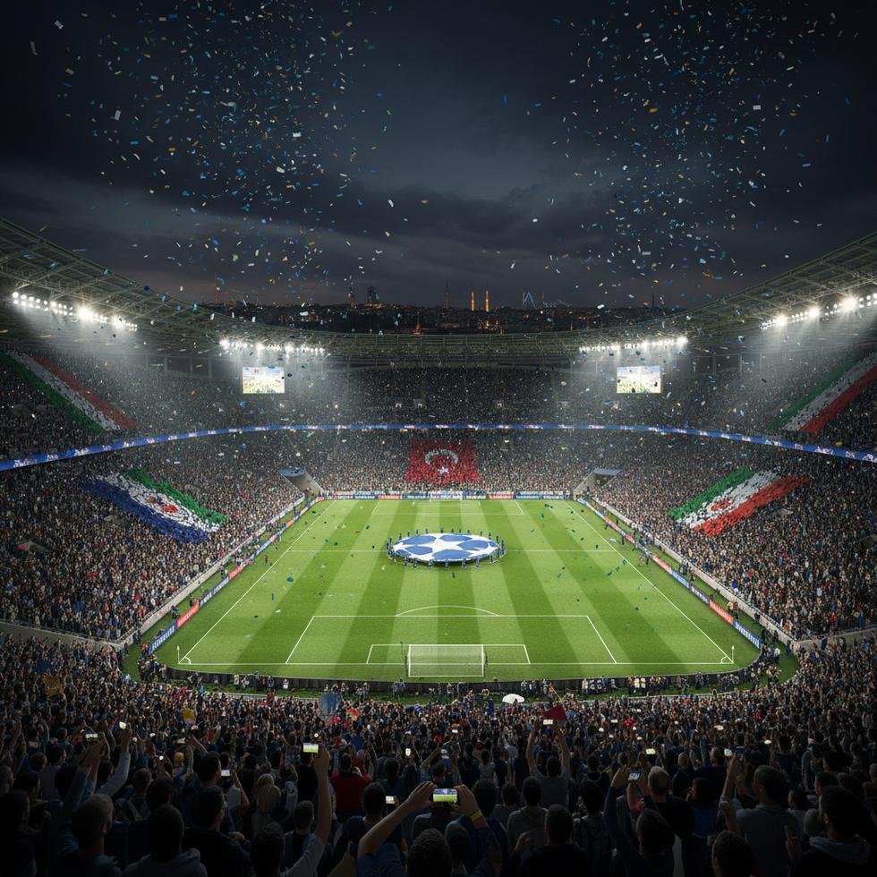 UEFA Champions League final match at Istanbul Ataturk Olimpiyat Stadium