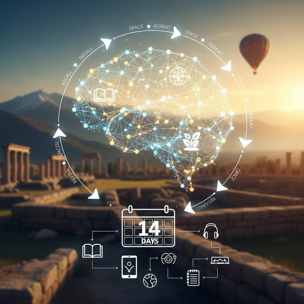 İngilizce kelime ezberleme sürecini anlatan tablo ve notlar