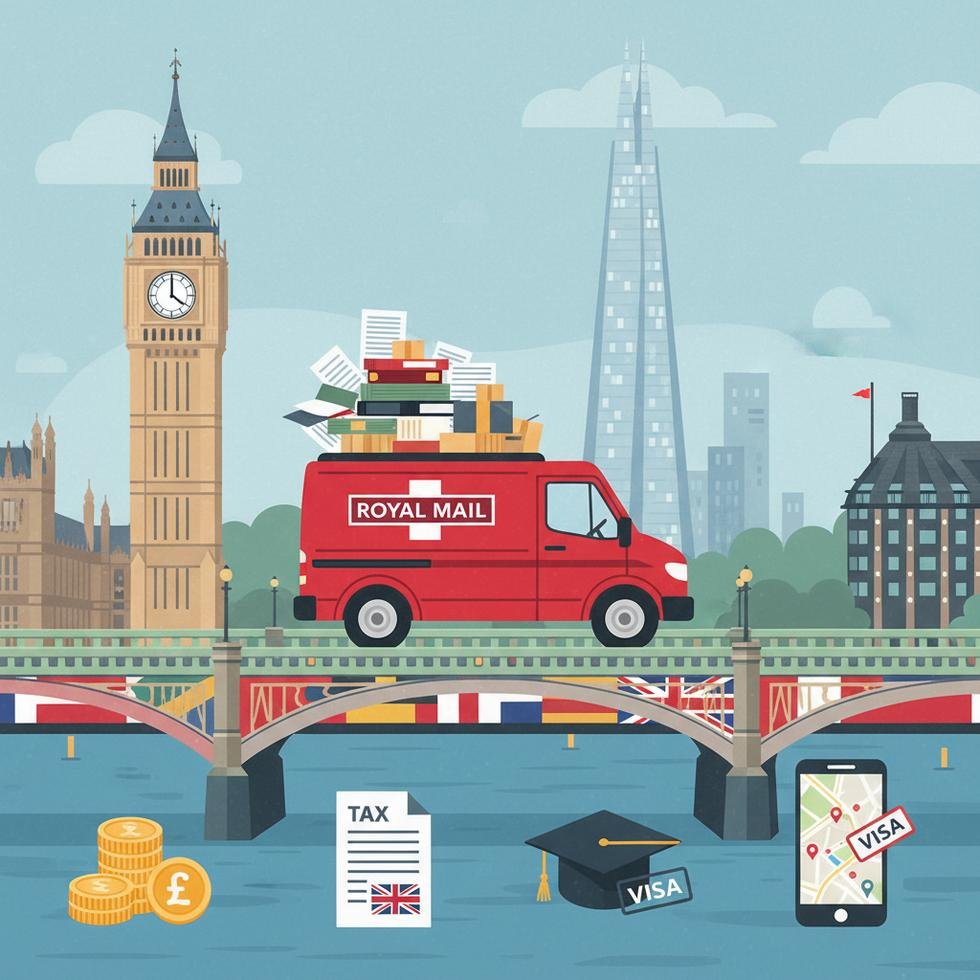 İngiltere’de teslimata çıkan bir kurye veya şoför