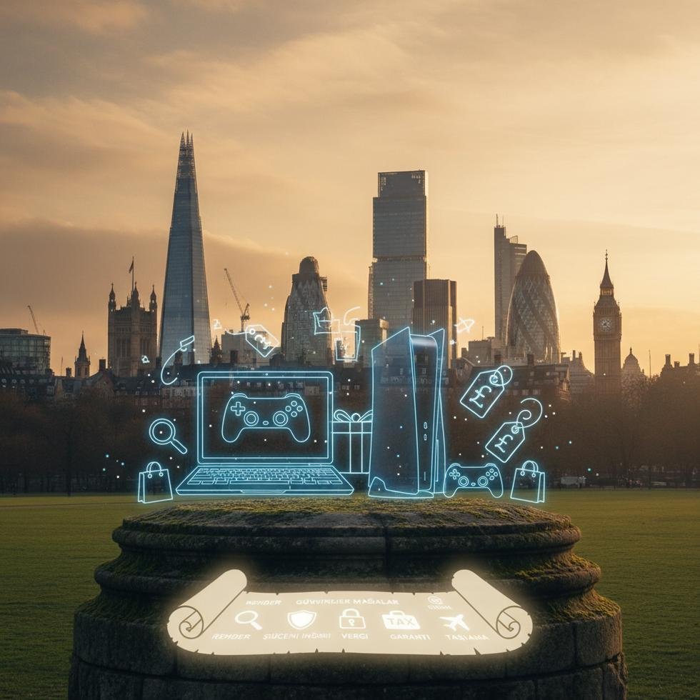 İngiltere'de PS5 ve gaming laptop reyonu görüntüsü