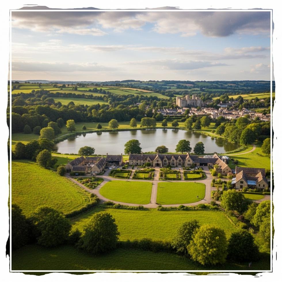 İngiltere'de yurt kampüsünde yürüyen gençler