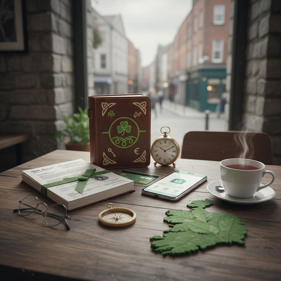 İrlanda'da banka hesabı açma sürecini anlatan görsel