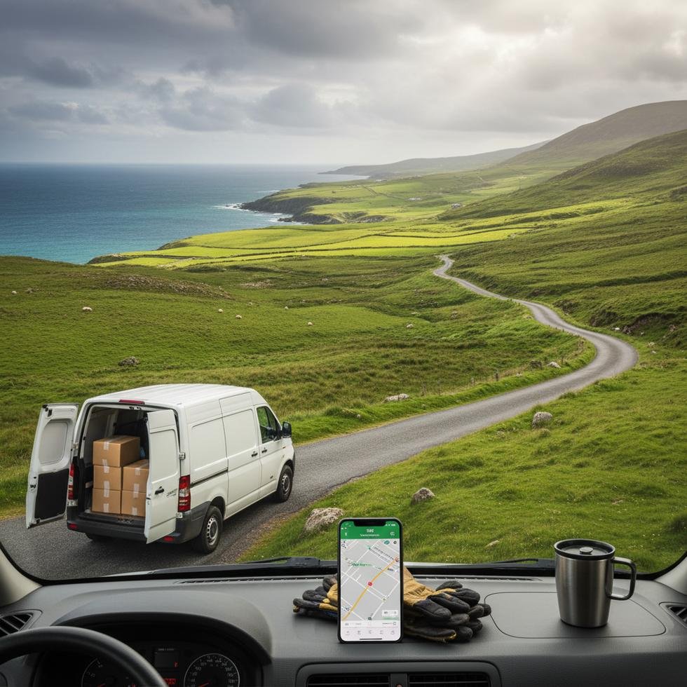 İrlanda'da bisikletli kurye olarak çalışan bir genç