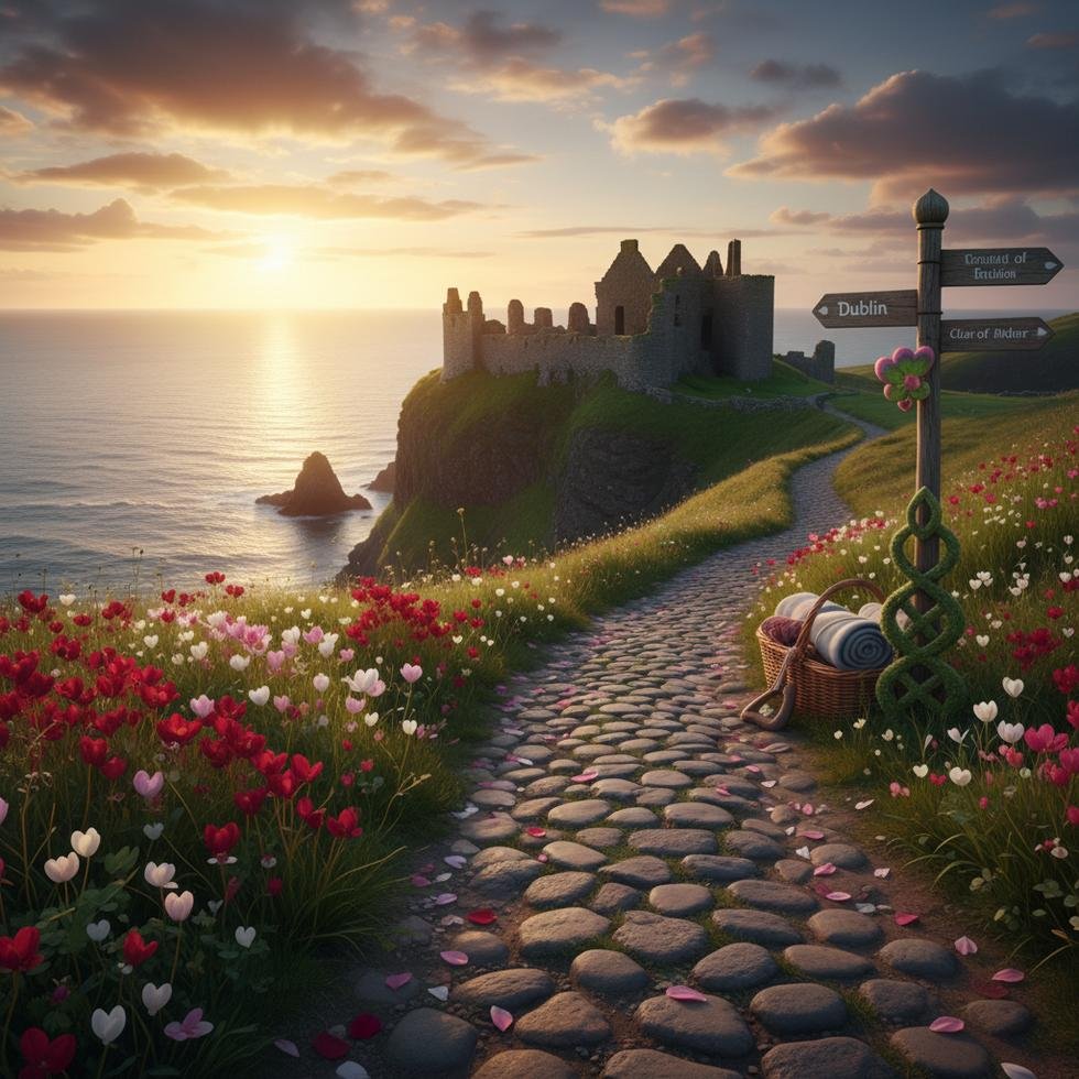 Şubat ayında İrlanda’da romantik bir yürüyüş yapan çift