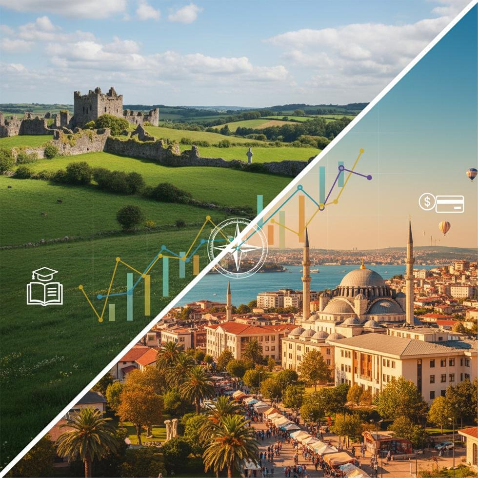 İrlanda ve Türkiye'yi karşılaştıran öğrenci odaklı içerik