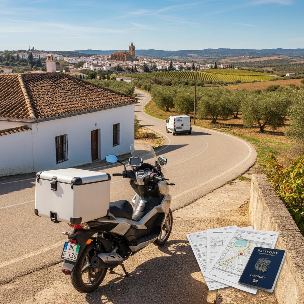 İspanya'da teslimat yapan bir kurye