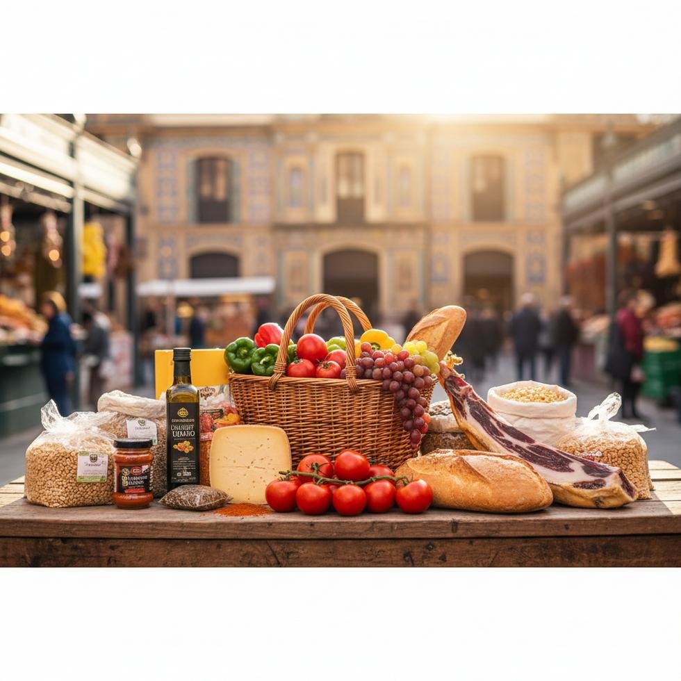 İspanya süpermarket reyonunda temel gıda ürünleri