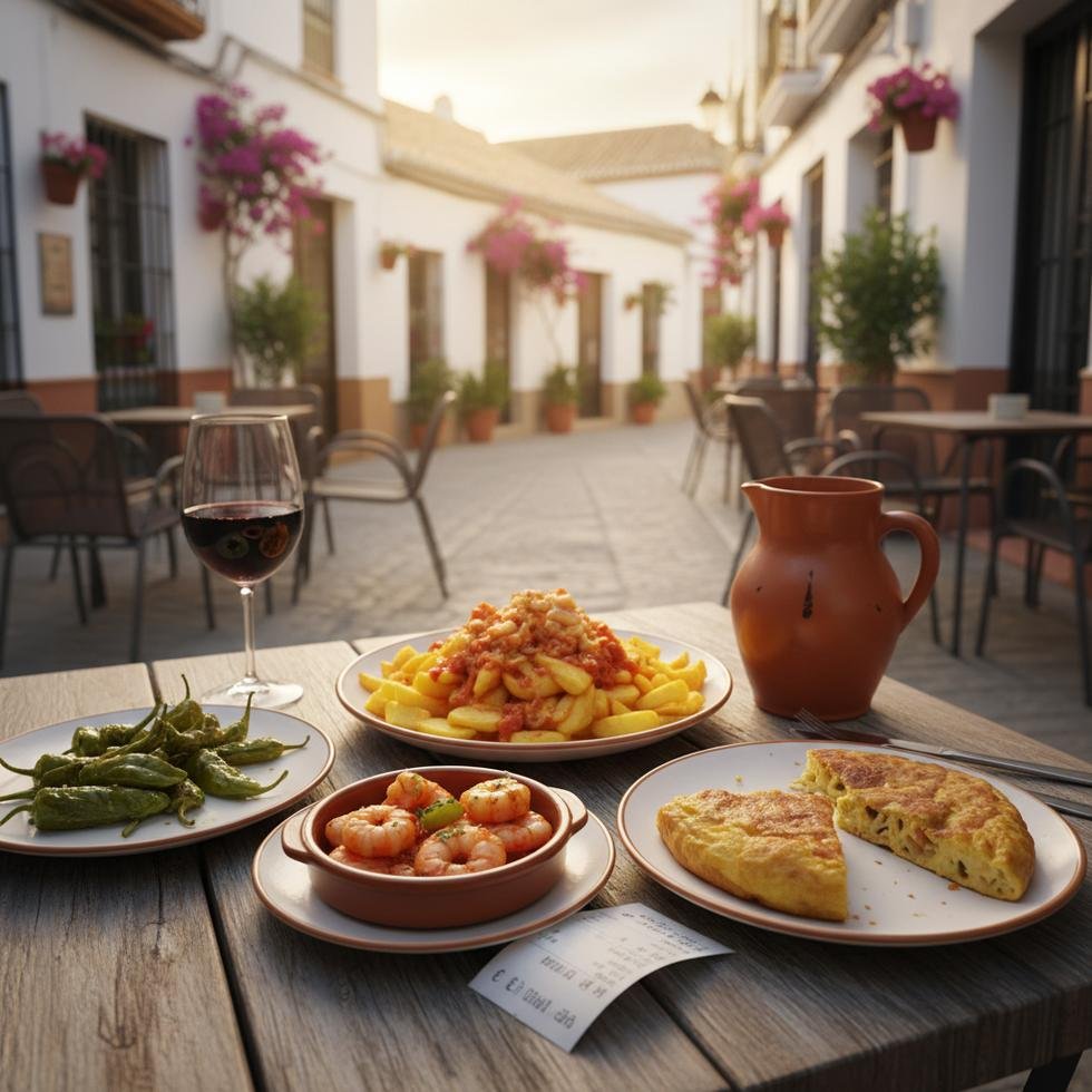 İspanya’da restoran menüsüne bakan gezgin