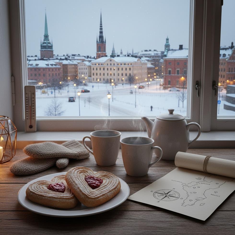 İsveç'te Sevgililer Günü planı yapan bir çift