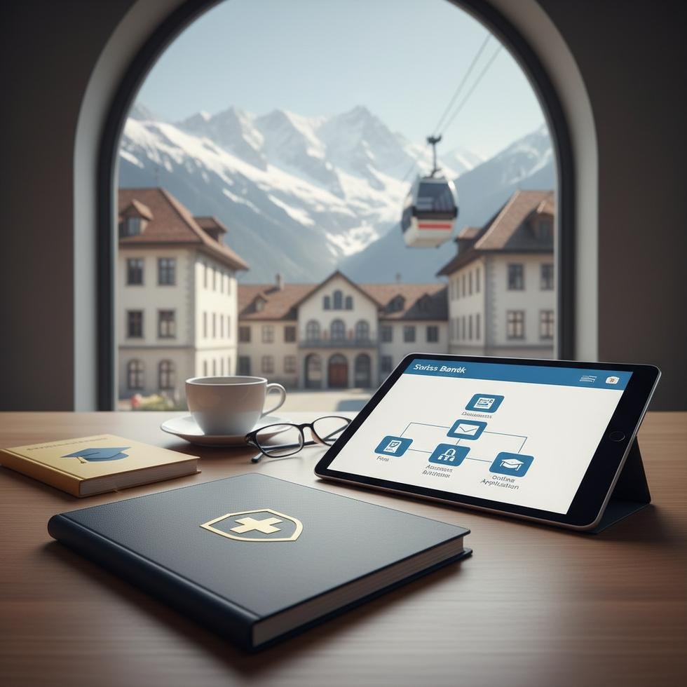 İsviçre'de banka hesabı açma adımlarını gösteren bilgi tablosu