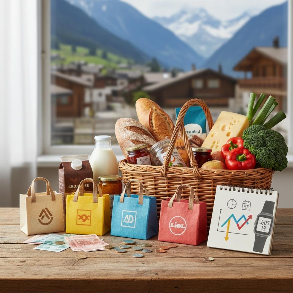 İsviçre’de market alışverişi yapan bir kişi