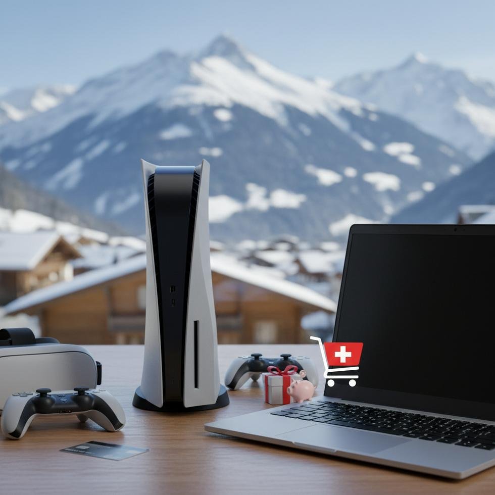 İsviçre’de PS5 ve gaming laptop fiyatlarını gösteren tablo