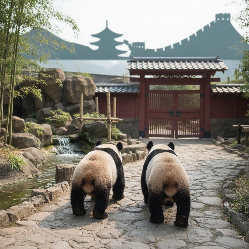 Japonya’daki panda yavrularının Çin’e dönüşü