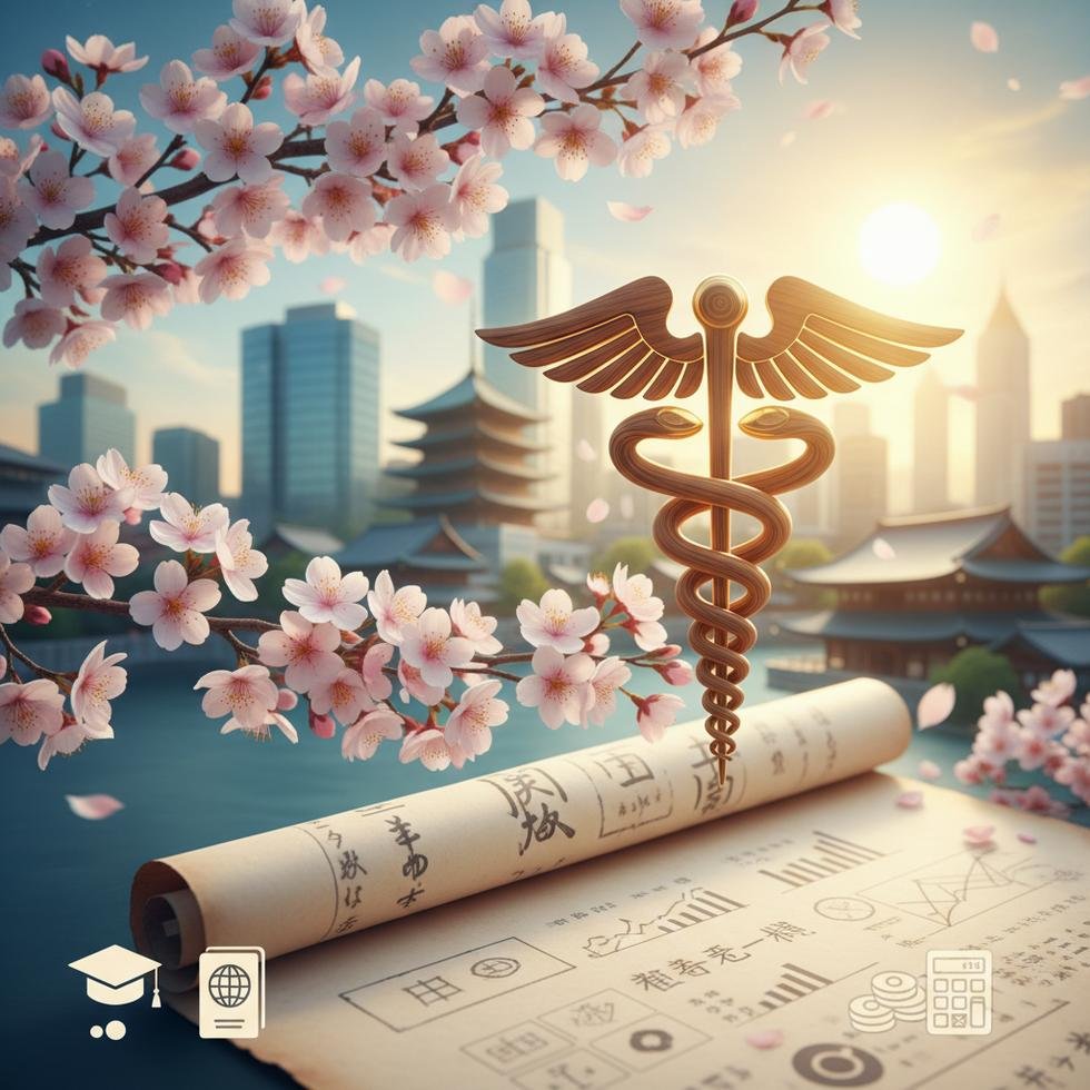 Japonya’da hemşire olarak çalışmak isteyen bir kişinin sınav ve evraklarla ilgilenmesi