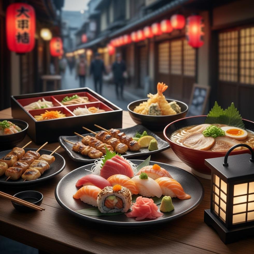 Japonya'da dışarıda yemek maliyetlerini gösteren örnek yiyecekler