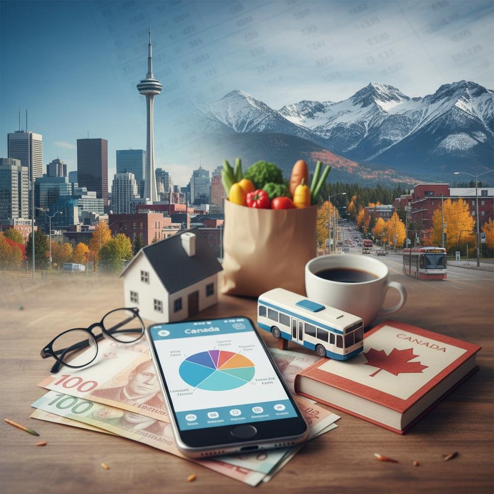 Kanada'da öğrenci bütçesiyle ilgili tabloyu inceleyen genç