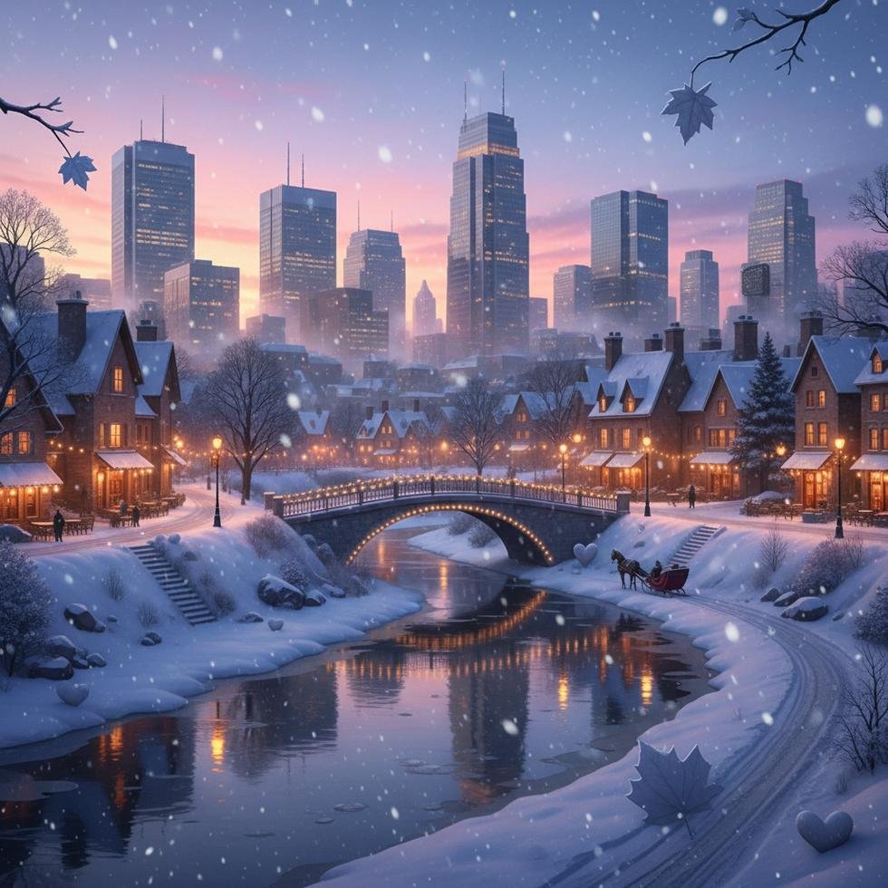 Kanada’da kışın romantik bir Sevgililer Günü kutlaması