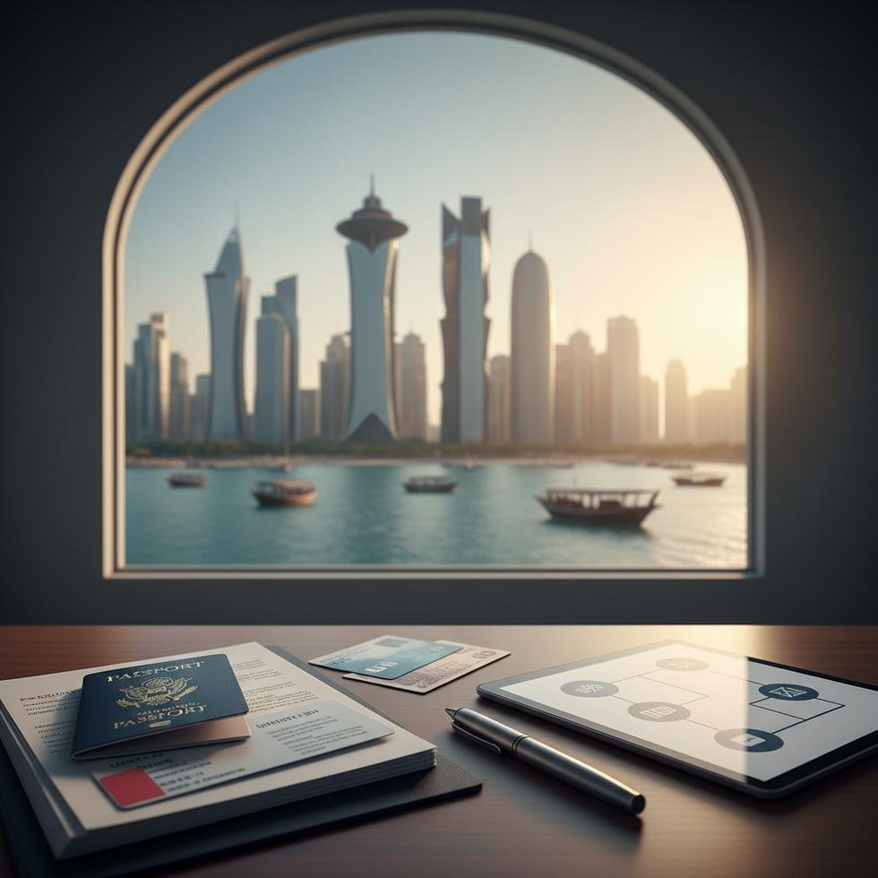 Katar'da banka hesabı açma sürecini anlatan dijital form görseli