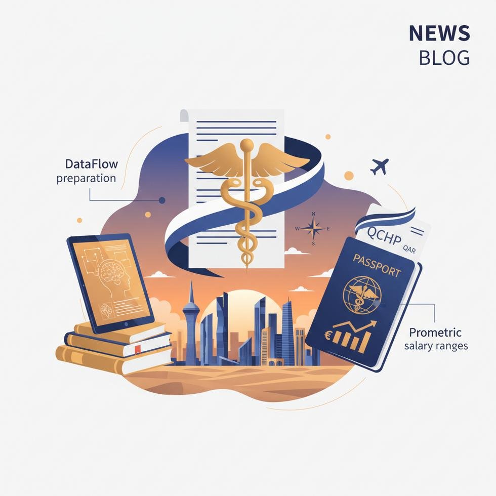 Katar’da çalışan bir hemşire hastane koridorunda yürürken