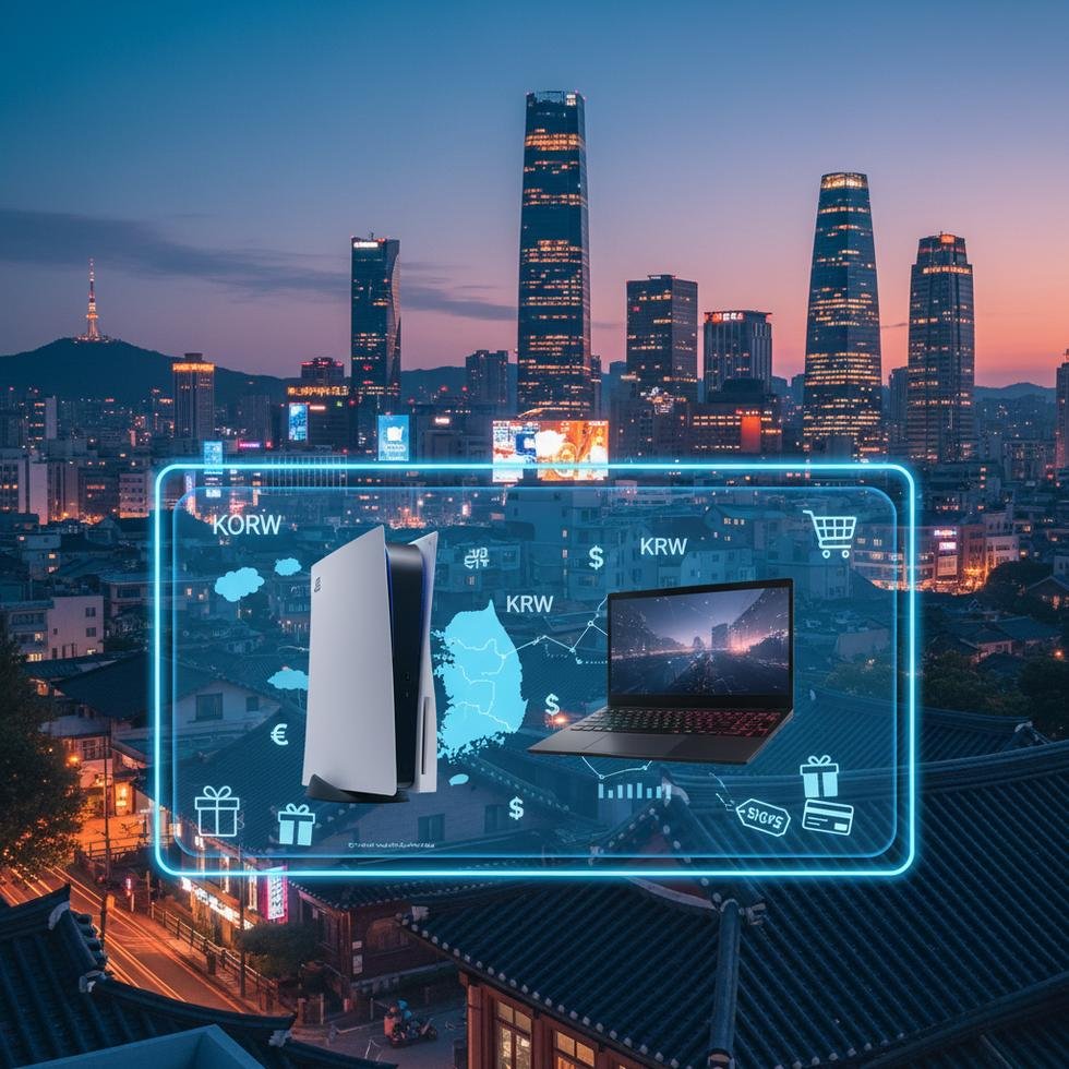 Güney Kore'de satılan PS5 ve gaming laptop ürünleri