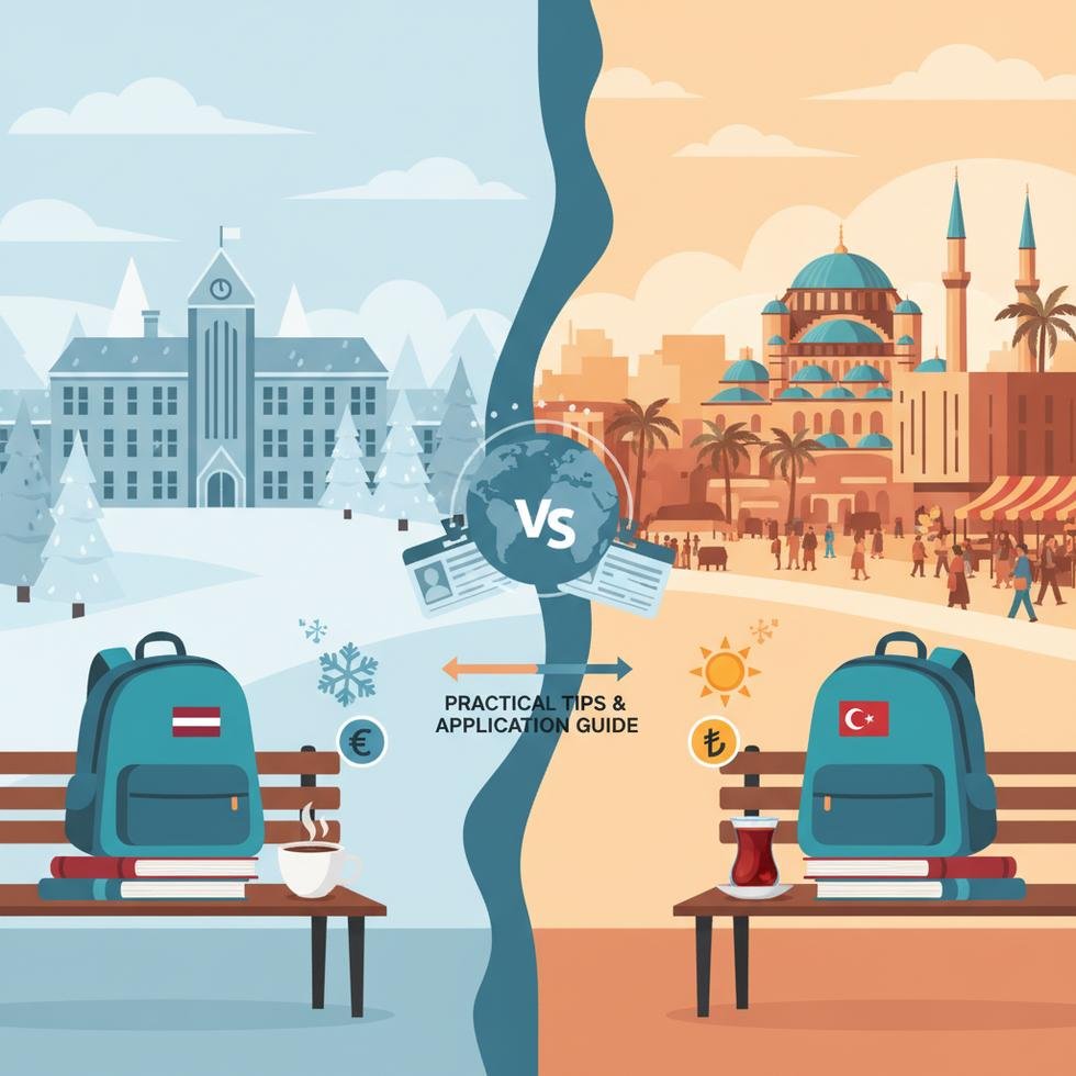 Letonya ve Türkiye arasında öğrenci yaşamı karşılaştırması tablosu