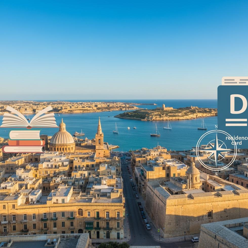 Malta'da öğrenci oturma izni sürecini anlatan görsel