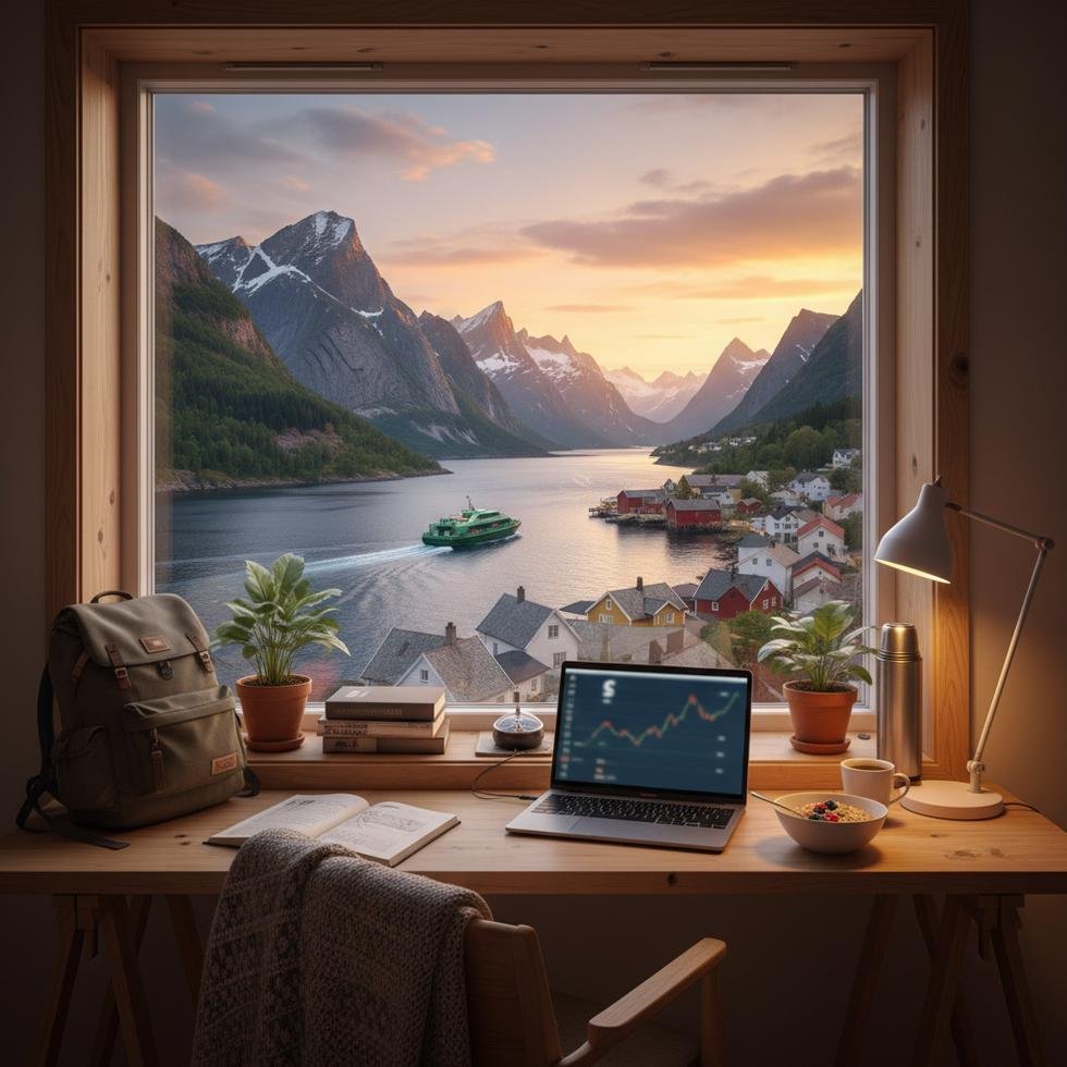 Norveç'te öğrenci yurdunda konaklama yapan bir üniversite öğrencisi