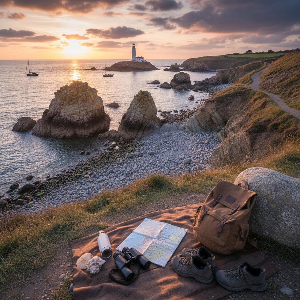 Plymouth kıyısında gün doğumu yürüyüşü yapan öğrenciler