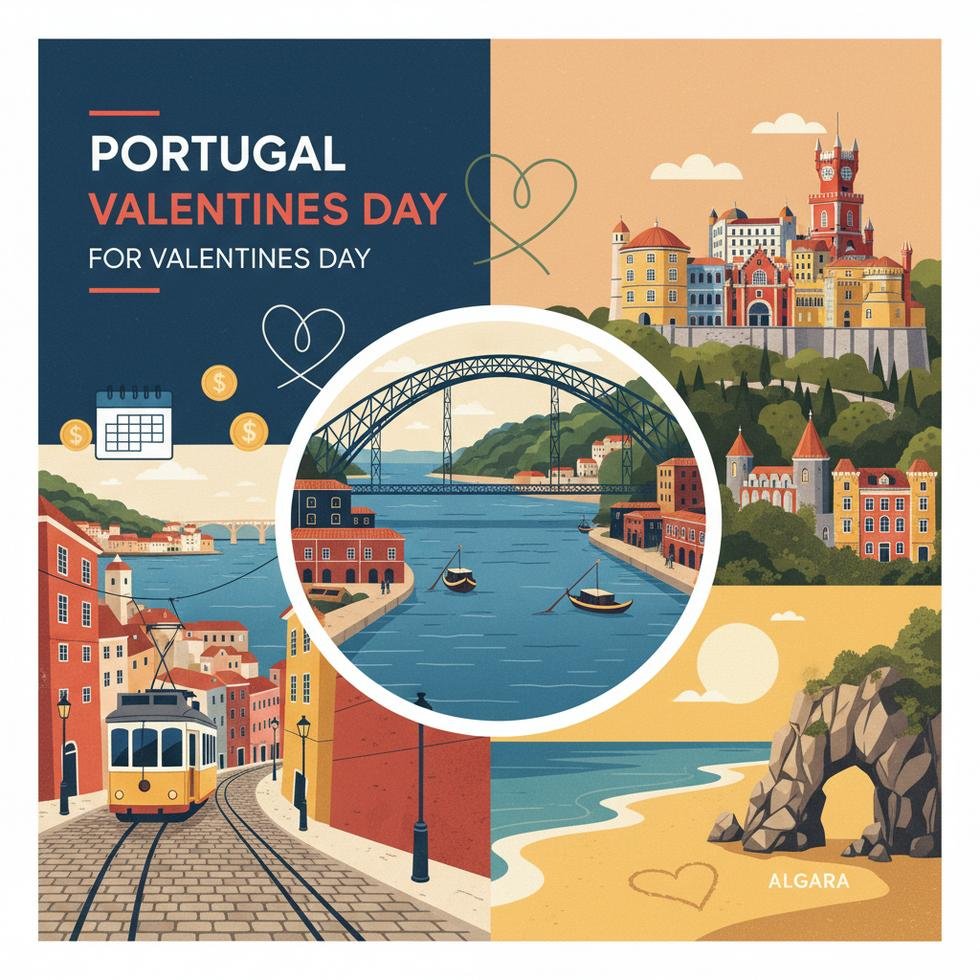 Portekiz'de Sevgililer Günü'nü kutlayan çiftler