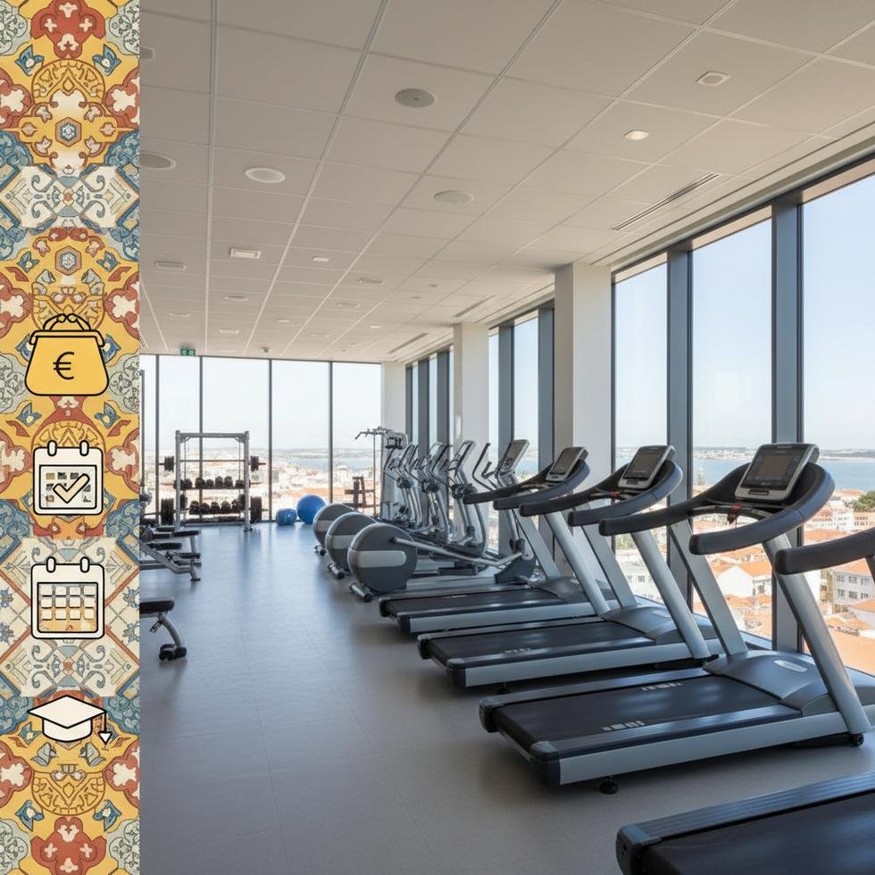 Portekiz'de spor salonu üyeliği yapan gençler