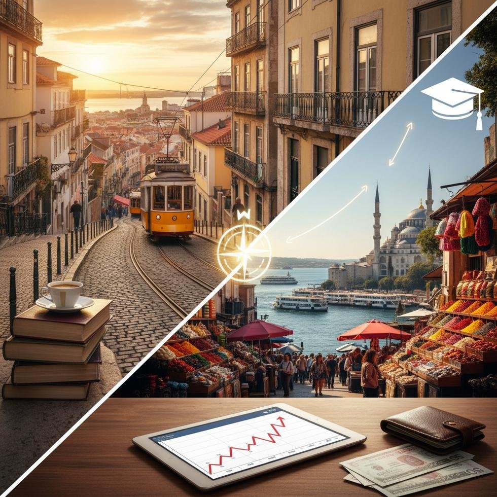 Portekiz ve Türkiye'de öğrenci yaşamına dair karşılaştırmalı tablo