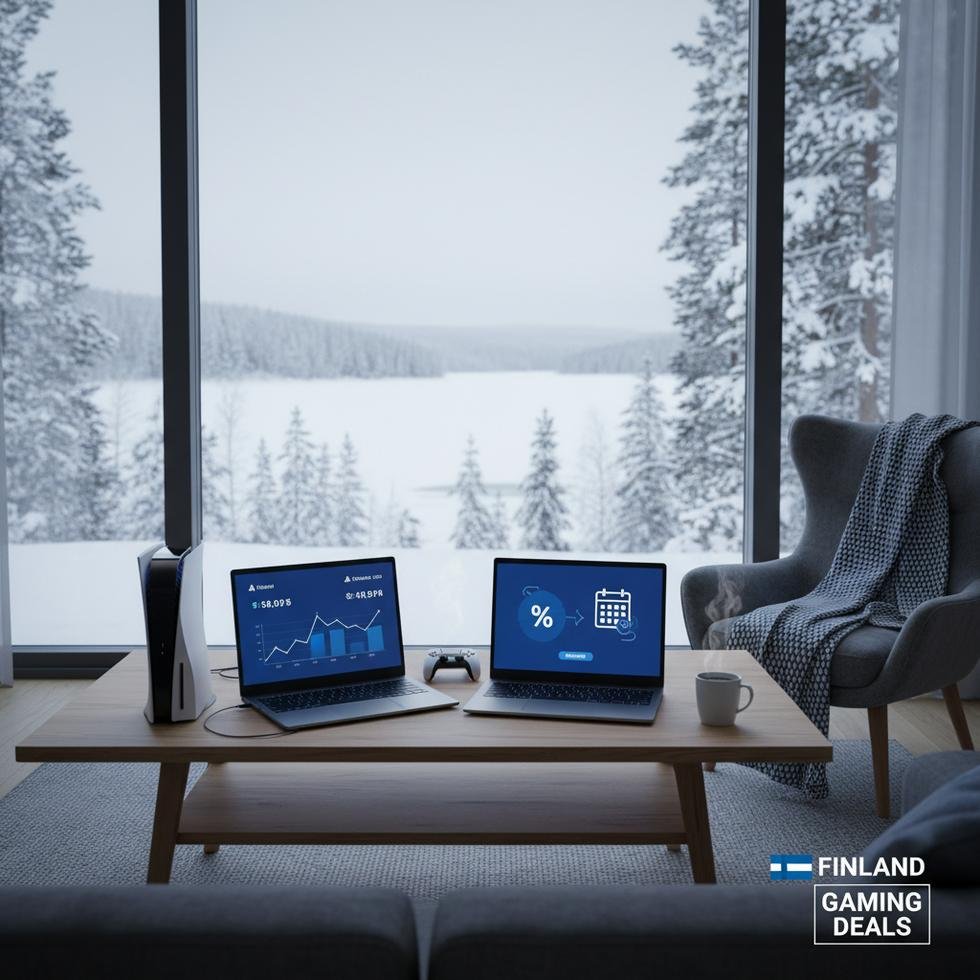 Finlandiya'da teknoloji mağazasında PS5 ve laptop reyonu