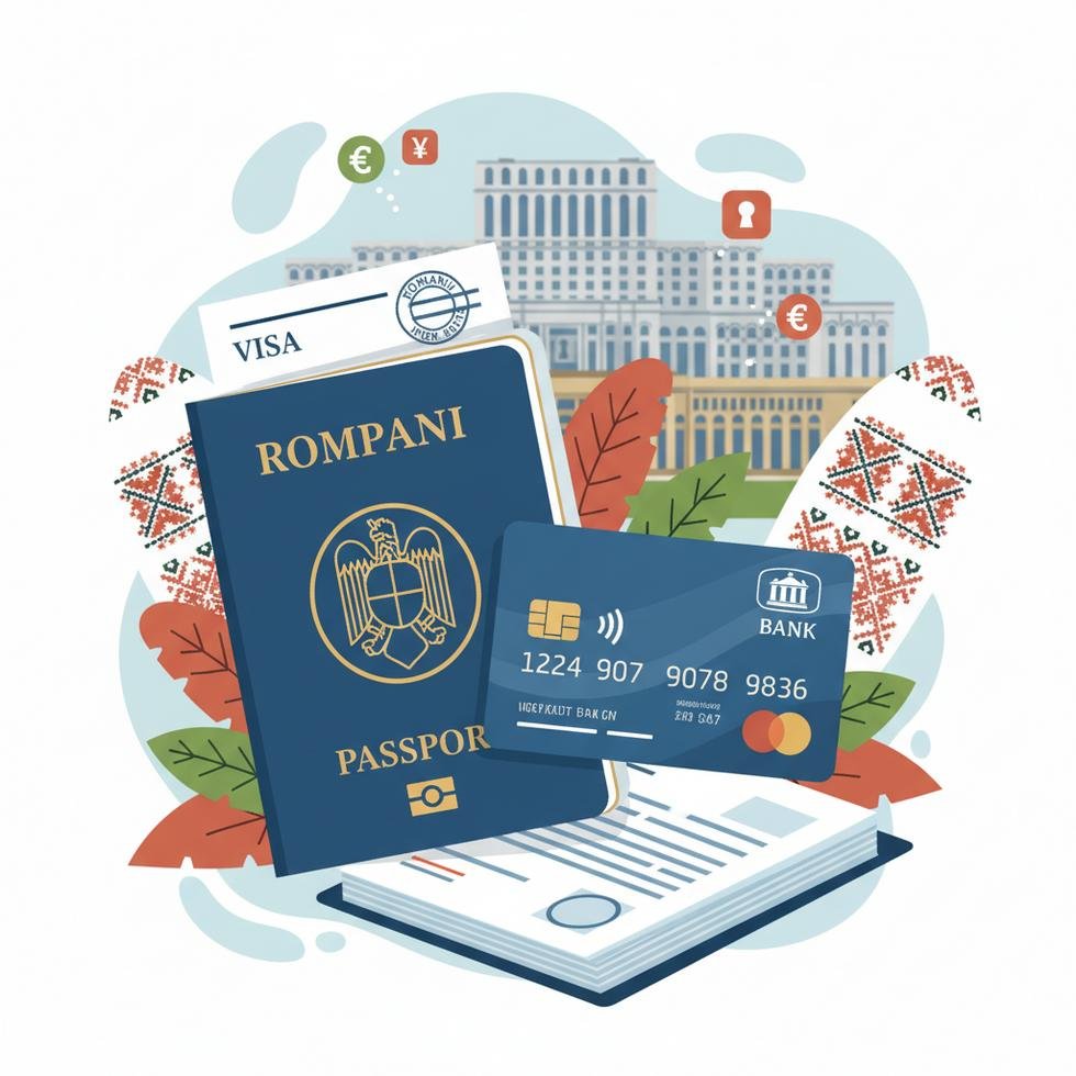 Romanya'da banka hesabı açma sürecini anlatan infografik