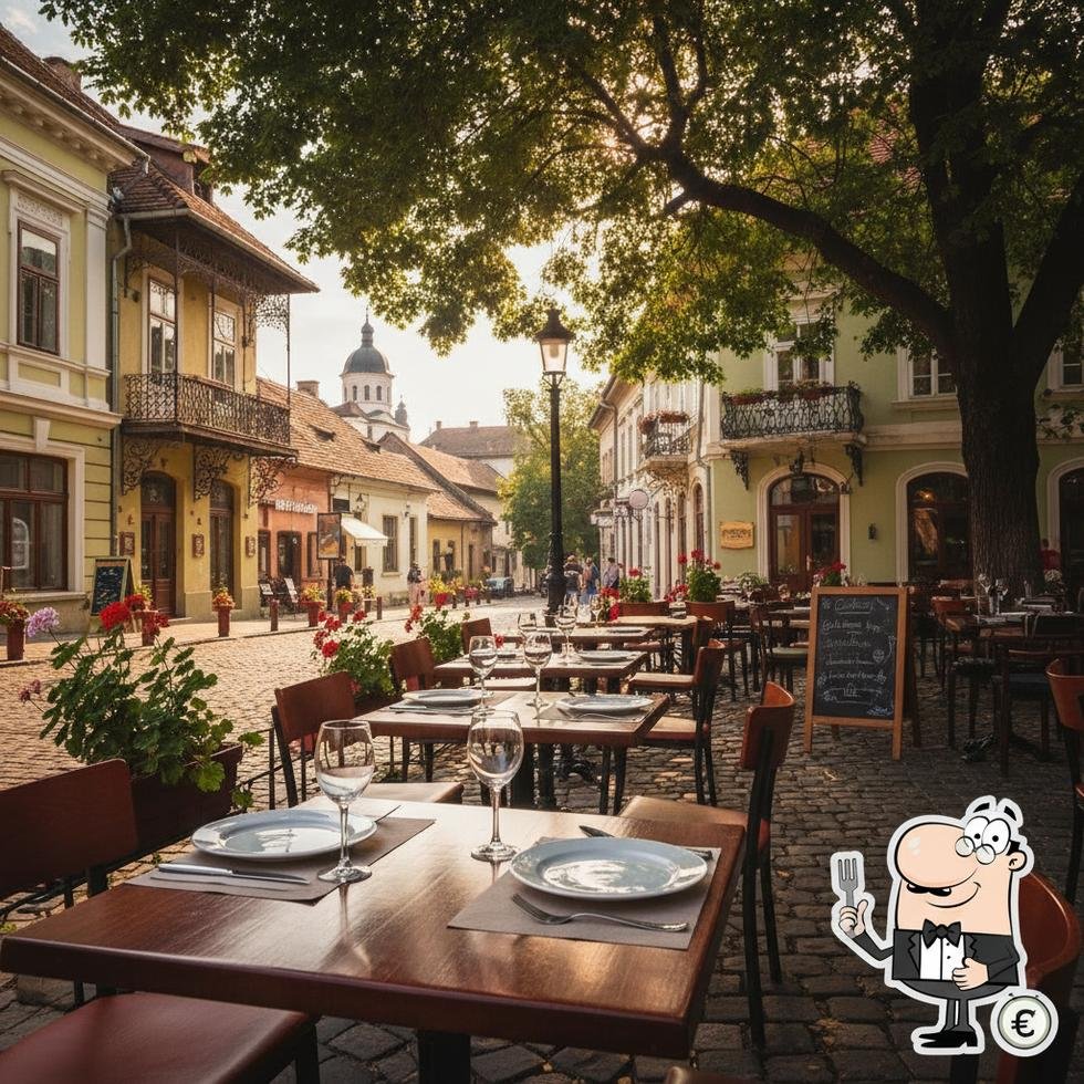 Romanya'da restoranda oturan öğrenciler