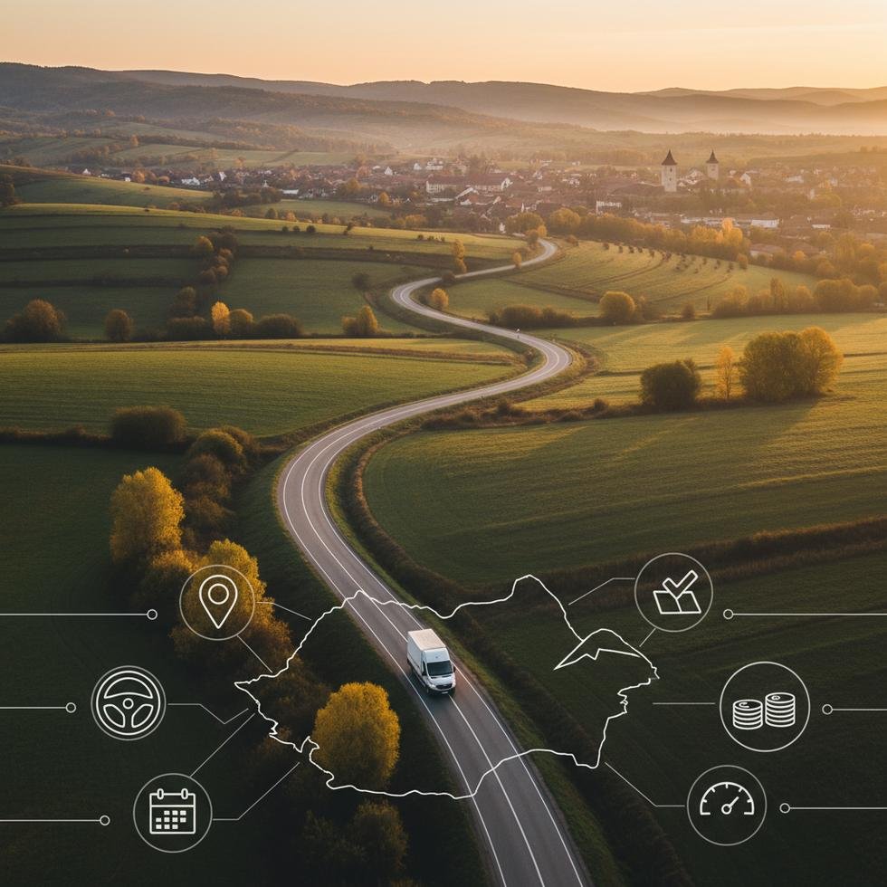 Romanya’da kurye ve şoför olarak çalışan bir kişi teslimat yaparken