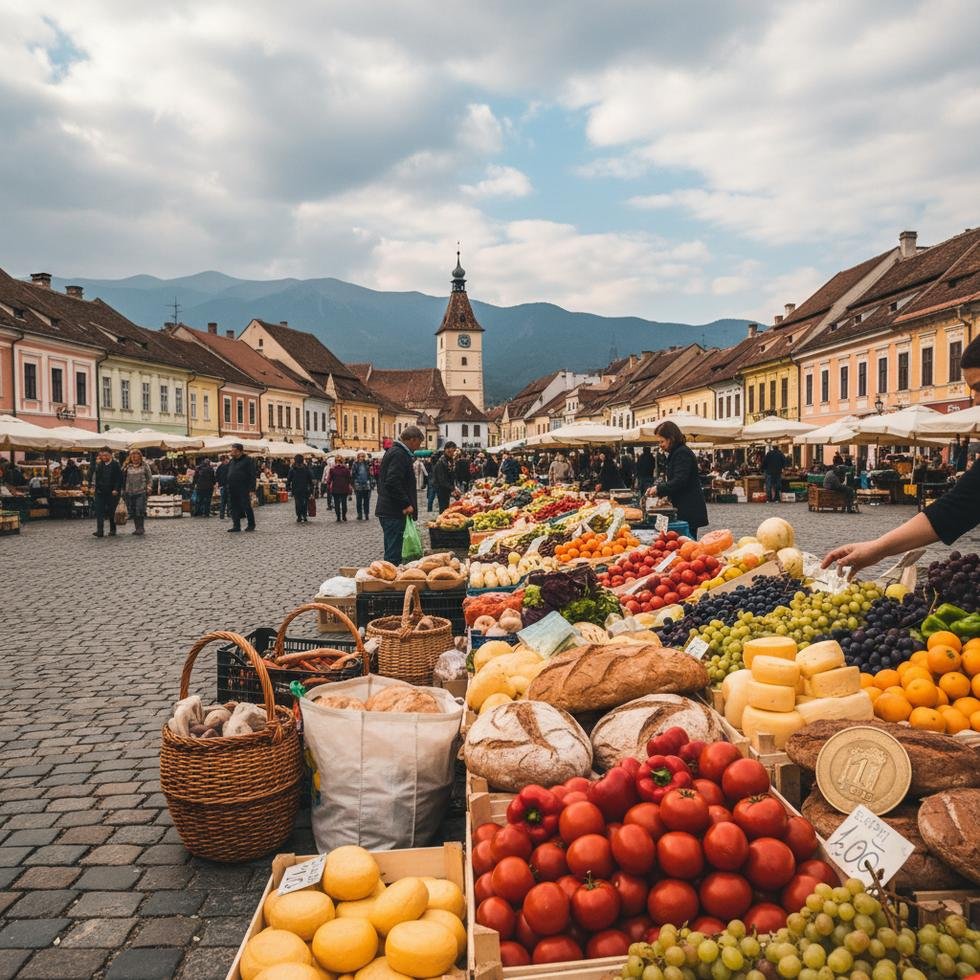 Romanya'da market alışverişi yapan bir kişi