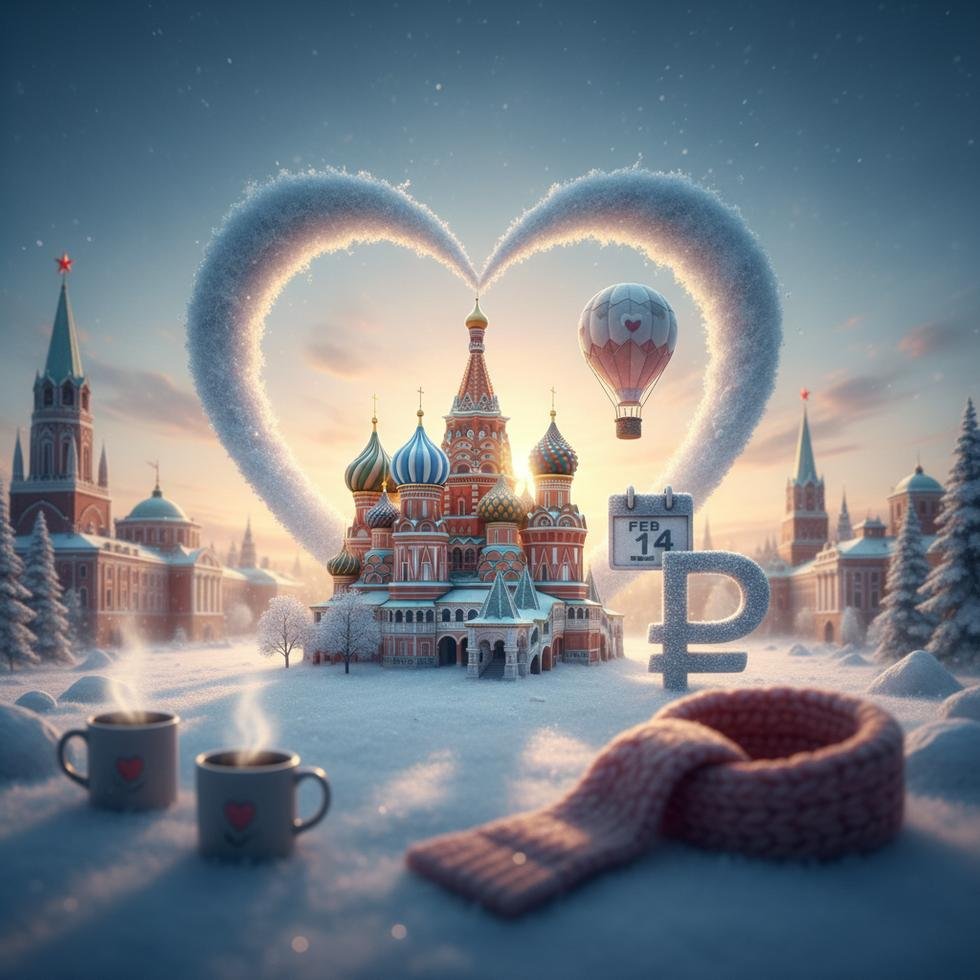 Karlar içinde Rusya'da romantik yürüyüş yapan bir çift