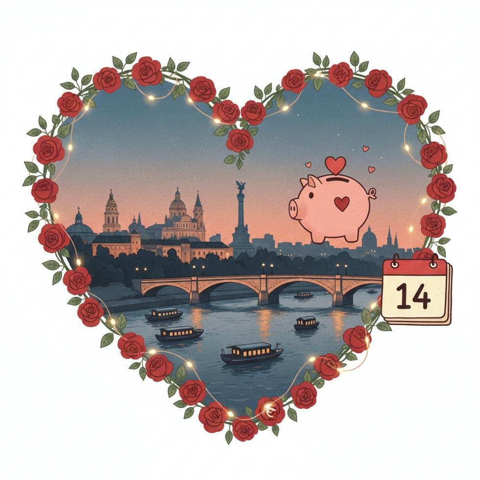 Belgrad'da Sevgililer Günü'nde romantik yürüyüş yapan bir çift