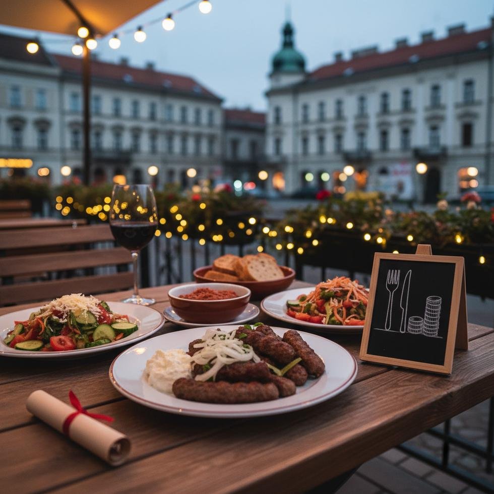 Sırbistan’da restoran menüsü üzerinde fiyat incelemesi yapan bir kişi