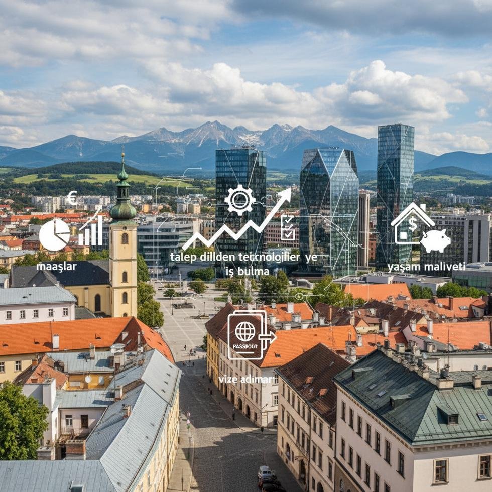 Slovakya'da çalışan yazılımcılar ve maaş bilgilerini temsil eden grafik