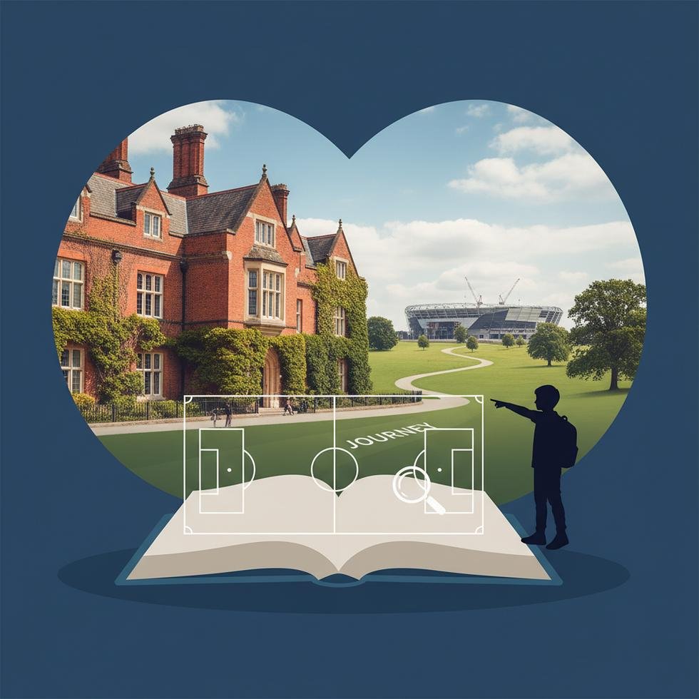 Bir futbol stadyumunda scouting yapan genç bir öğrenci