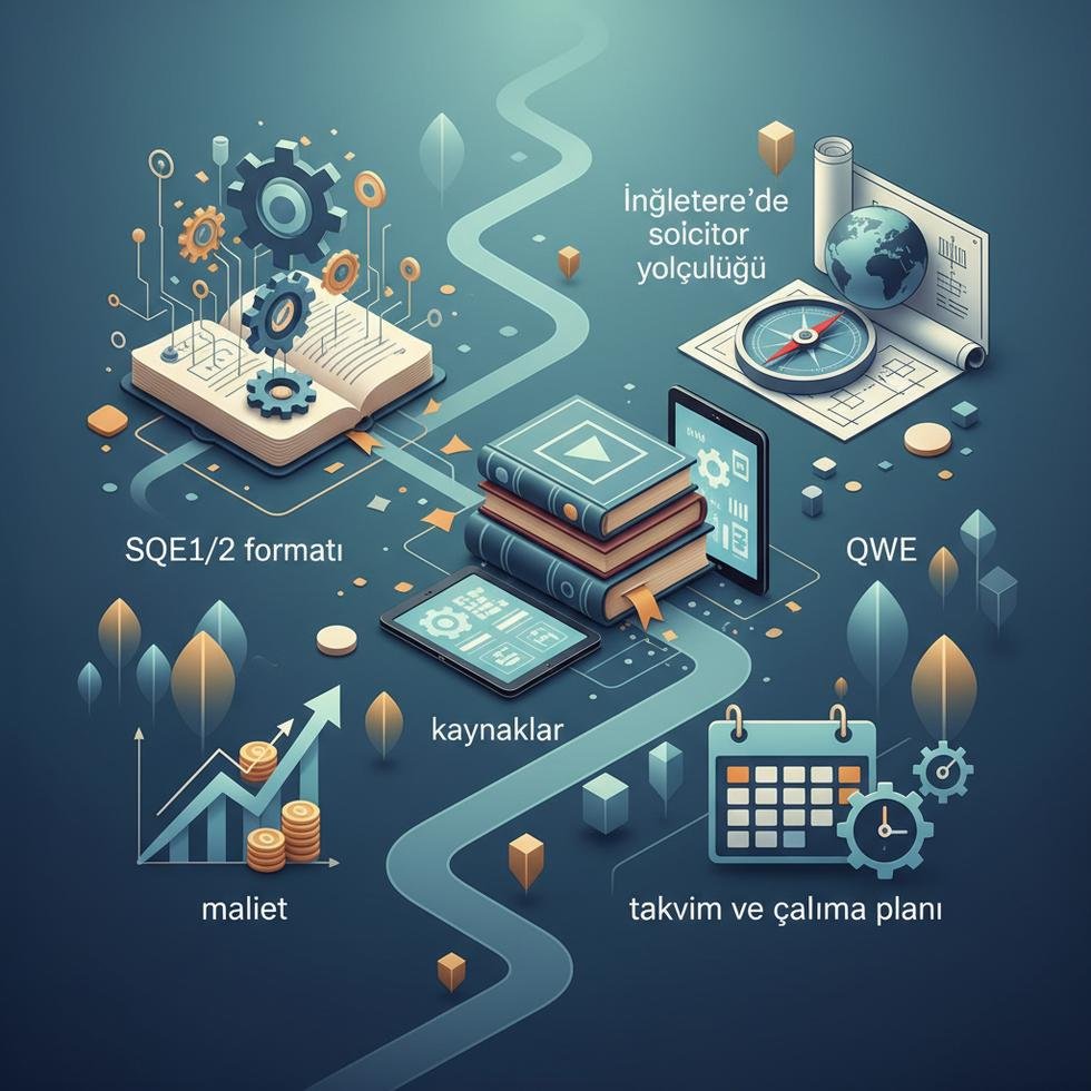 SQE sınav süreci, kaynaklar ve çalışma planı hakkında bilgi veren rehber görseli