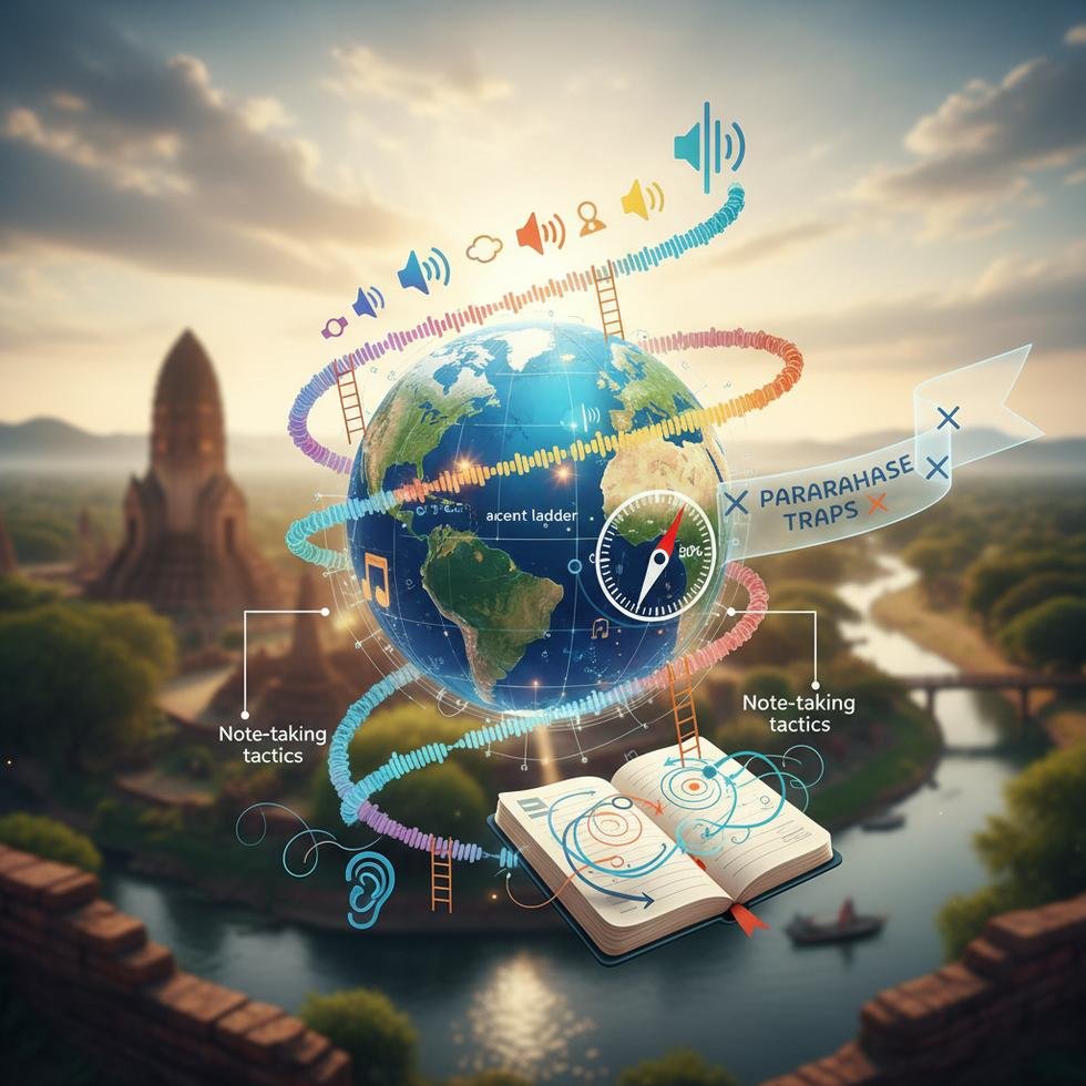 TOEFL Listening bölümünde not alan öğrenci