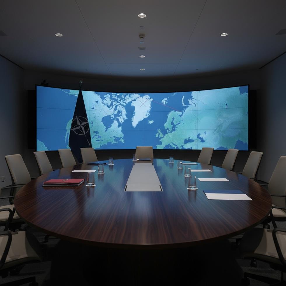 ABD ve Danimarka liderleri arasında gerçekleşen diplomatik toplantı ve NATO bayrağı