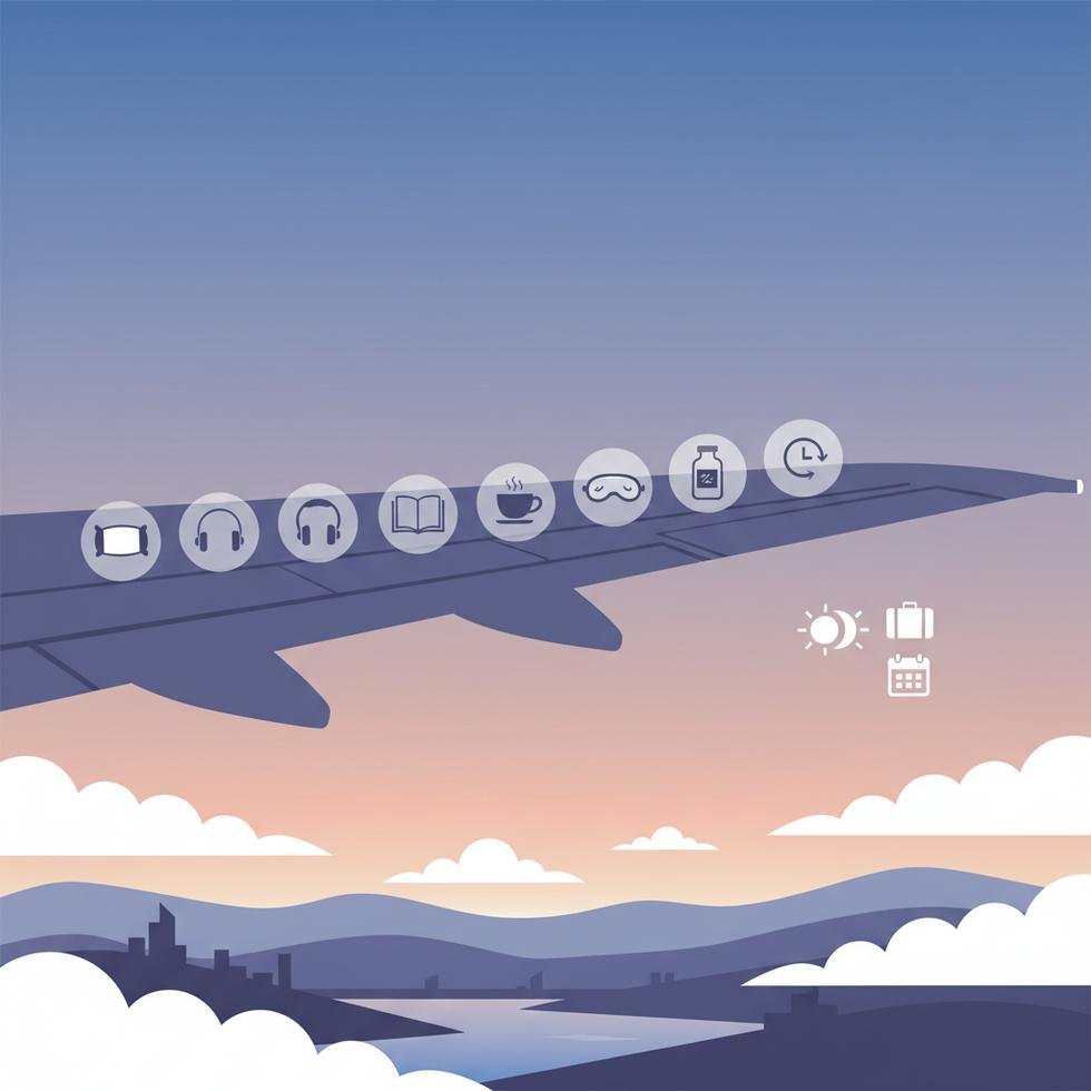 Uçakta uyuyan yolcu ve boyun yastığı kullanan biri