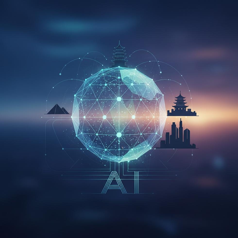 Modern üniversite kampüsünde üç yılda mezun olan öğrenciler ve dünya bayrakları