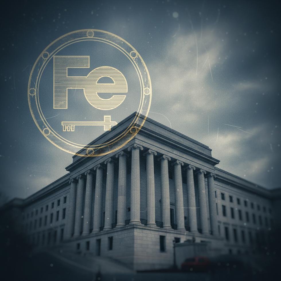 ABD Adalet Bakanlığı ve Federal Reserve sembolünün yer aldığı görsel